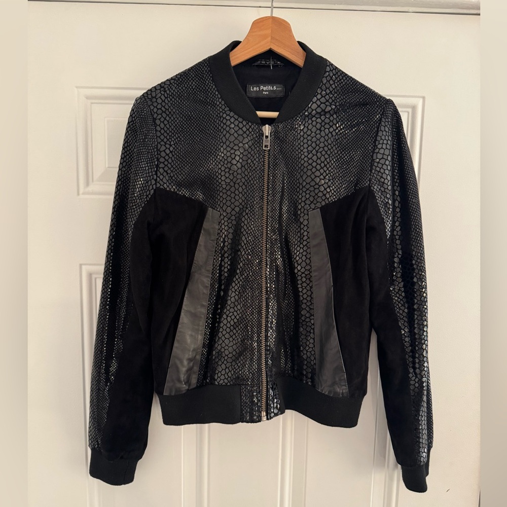 Black Snake Pattern Bomber Jacket - image 1
